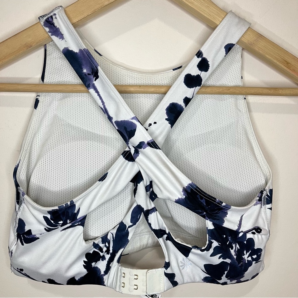 ATHLETA SPORTS BRA WHITE WATER FLOWER HIGH NECK SMALL - Picture 7 of 12